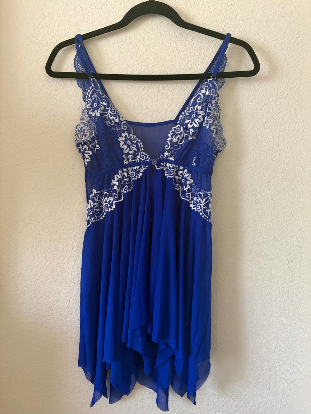 Royal Blue Lace-Trim Nightdress (used for Halloween costume as a fairy)